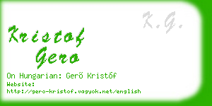 kristof gero business card